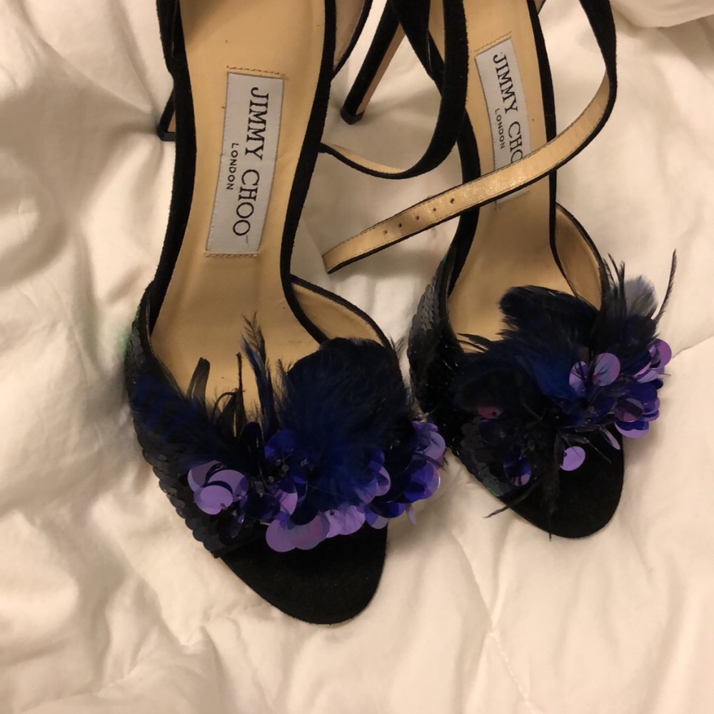 Jimmy choo feather heels